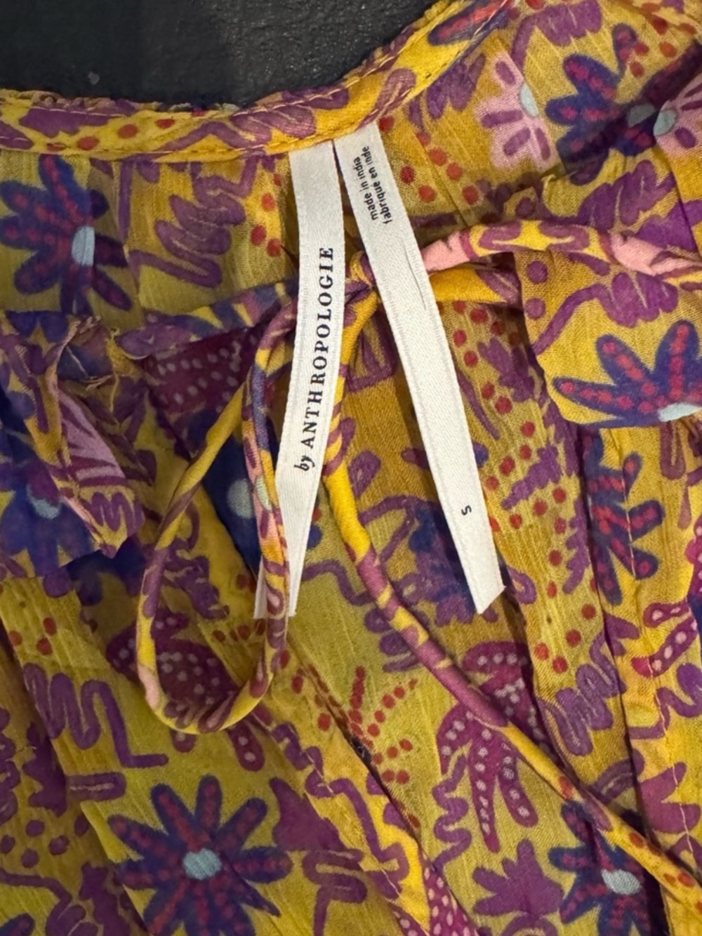 Anthropologie Marais Floral Long Sleeve Sheer Chiffon Maxi Dress S - Picture 3 of 5
